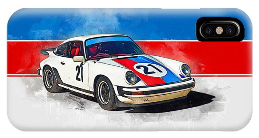 Motorsport iPhone X Case featuring the photograph White Porsche 911 by Stuart Row