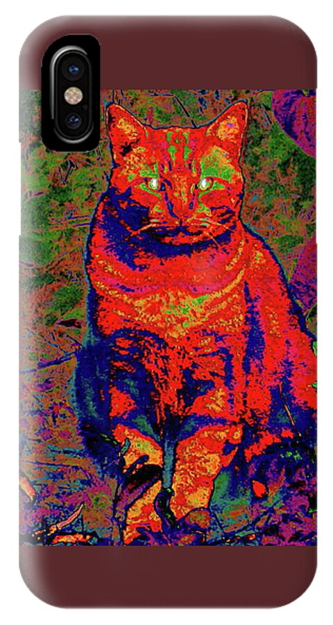 Cat iPhone X Case featuring the digital art Zombie Cat by Larry Beat