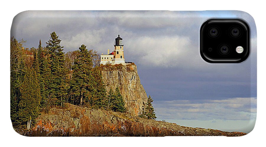 Split iPhone 11 Case featuring the photograph 0376 Split Rock Lighthouse by Steve Sturgill