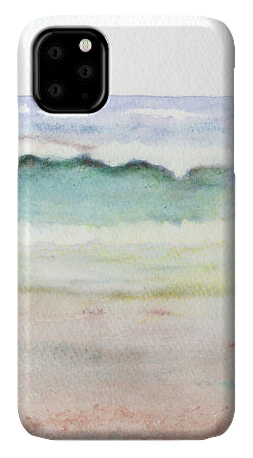 Beach Paintings iPhone 11 Case featuring the painting At the Beach #2 by C Sitton