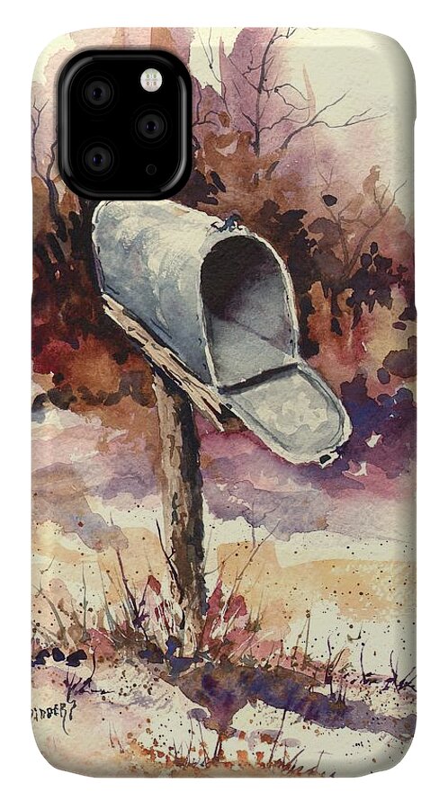 Mail iPhone 11 Case featuring the painting Mailbox #1 by Sam Sidders