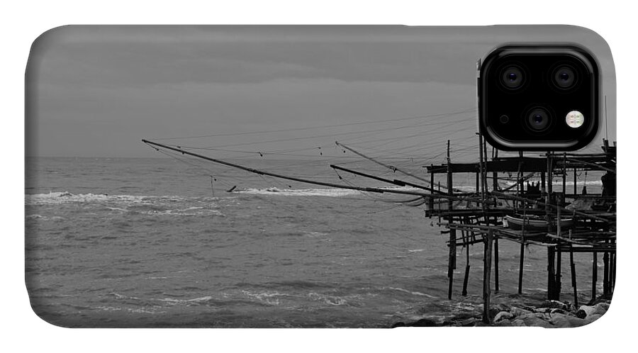 Italy iPhone 11 Case featuring the photograph Trabocco on the coast of Italy by AM FineArtPrints