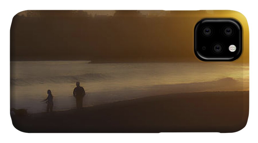 Sunset iPhone 11 Case featuring the photograph A Walk on the Beach #2 by Pam Holdsworth