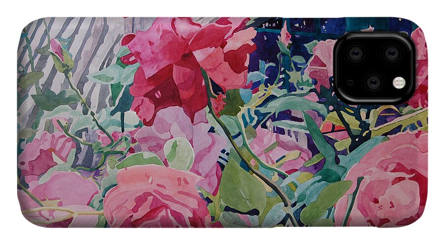 Roses iPhone 11 Case featuring the painting American Beauty #2 by Terry Holliday