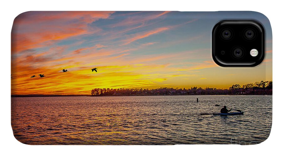 Lake Murray iPhone 11 Case featuring the photograph Lake Murray Fisherman #2 by Mike Covington