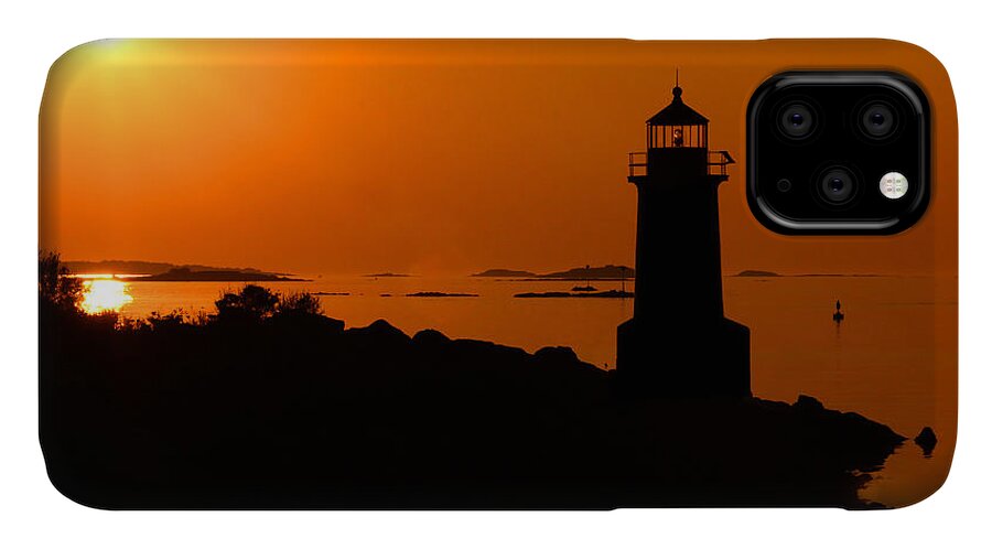 Lighthouse iPhone 11 Case featuring the photograph Winter Island Lighthouse Sunrise by Jemmy Archer