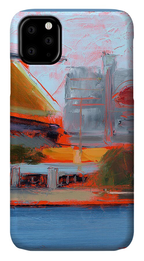 Pittsburgh iPhone 11 Case featuring the painting Untitled #394 by Chris N Rohrbach