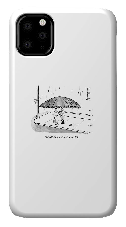 A Couple Under A Gigantic Umbrella On A City iPhone 11 Case
