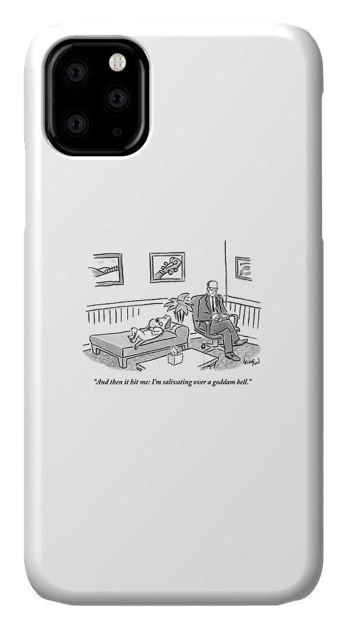 A Dog Lies On The Bed In A Psychiatrist's Office iPhone 11 Case