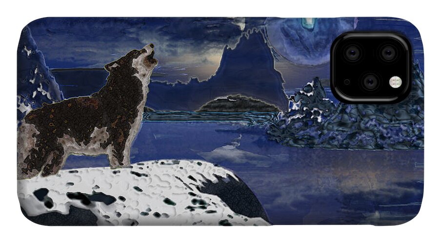 Wolf iPhone 11 Case featuring the digital art A Seekers Call by Asegia