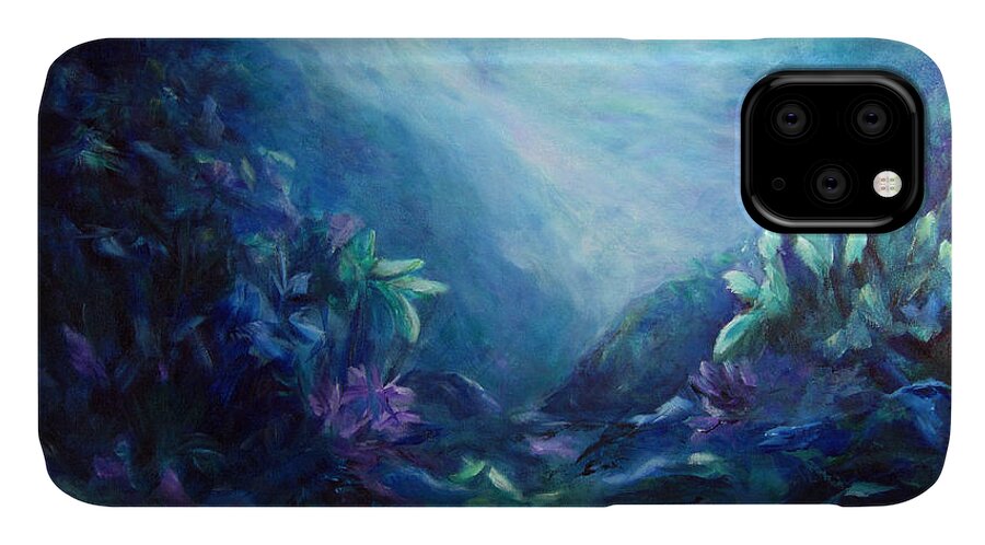Landscapes iPhone 11 Case featuring the painting Above or Below by Roberta Rotunda