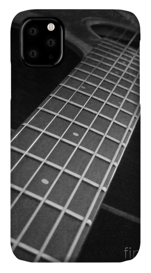 Fretboard iPhone 11 Case featuring the photograph Acoustic Guitar by Andrea Anderegg