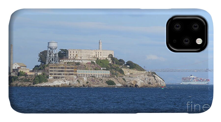 Usa iPhone 11 Case featuring the photograph Alcatraz Island by Mary Mikawoz