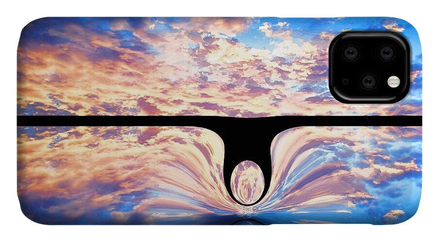 Angel iPhone 11 Case featuring the digital art Angel In The Sky by Alec Drake