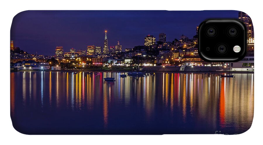 Aquatic Park iPhone 11 Case featuring the photograph Aquatic Park Blue Hour wide view by Kate Brown