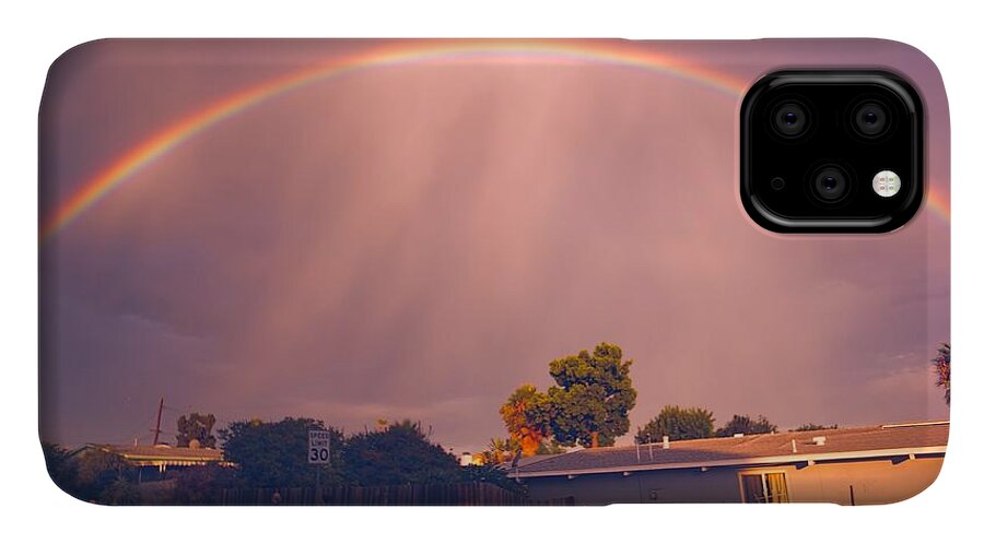 Rainbow iPhone 11 Case featuring the photograph Arc of The Rainbow by Jeremy McKay