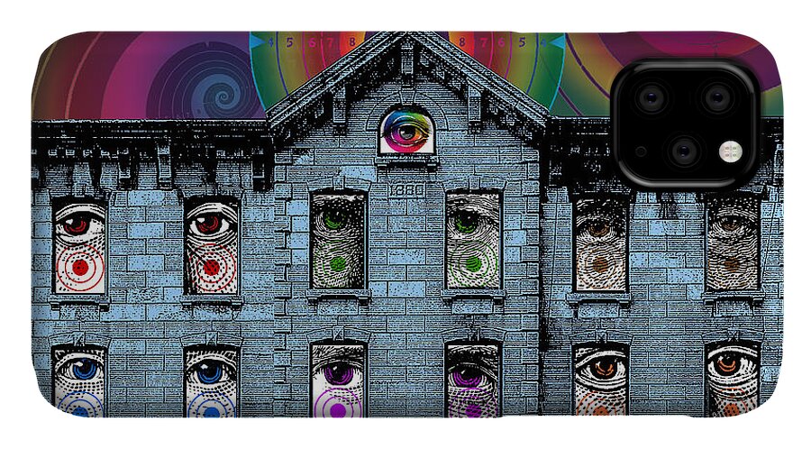 Digital Collage iPhone 11 Case featuring the digital art As Above So Below by Eric Edelman