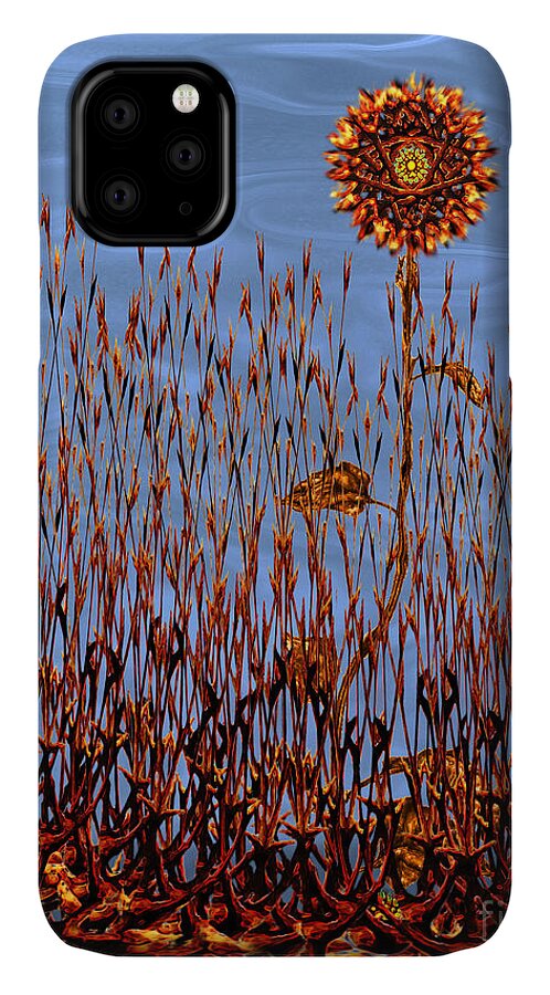 Abstract iPhone 11 Case featuring the digital art Autumn on Venus by Deborah Smith