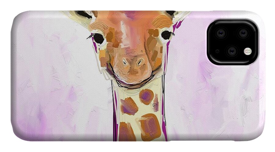 Giraffe iPhone 11 Case featuring the photograph Baby giraffe by Cathy Walters