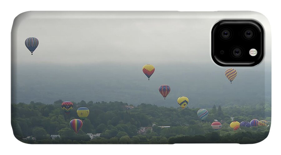 Hot Air Balloons iPhone 11 Case featuring the photograph Balloon Rise over Quechee Vermont by John Vose