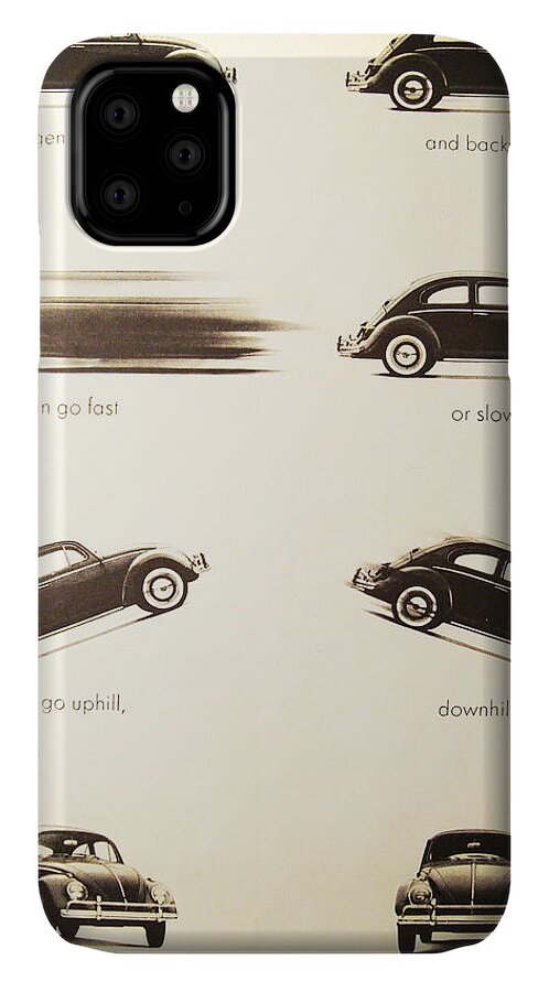 Vw Beetle iPhone 11 Case featuring the digital art Benefits of a Volkwagen by Georgia Clare