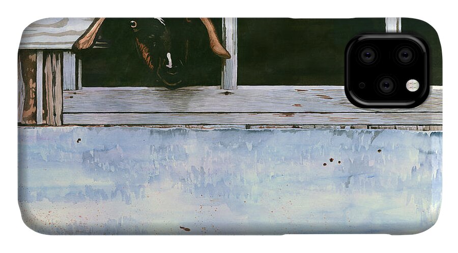 Goat iPhone 11 Case featuring the painting Bill's Goat by Pauline Walsh Jacobson