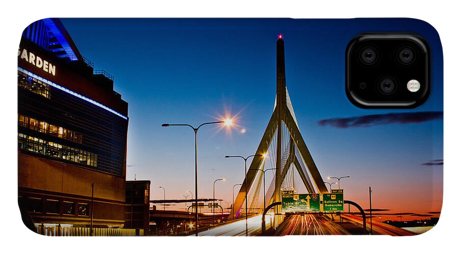 Boston iPhone 11 Case featuring the photograph Boston Garden and Bunker Hill Bridge by John McGraw