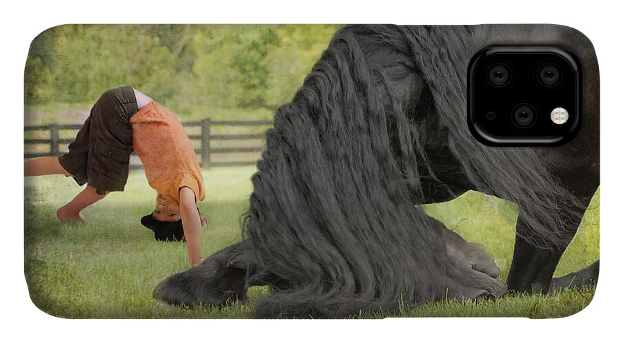 Friesian iPhone 11 Case featuring the photograph Boys will be Boys by Fran J Scott
