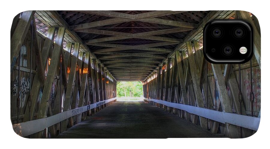 Bridge iPhone 11 Case featuring the photograph Bridge To Green by Andrea Platt