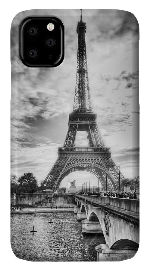 Europe iPhone 11 Case featuring the photograph Bridge to the Eiffel Tower by John Wadleigh