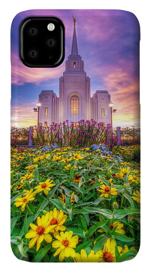 Temple iPhone 11 Case featuring the photograph Brigham CIty Temple by Dustin LeFevre