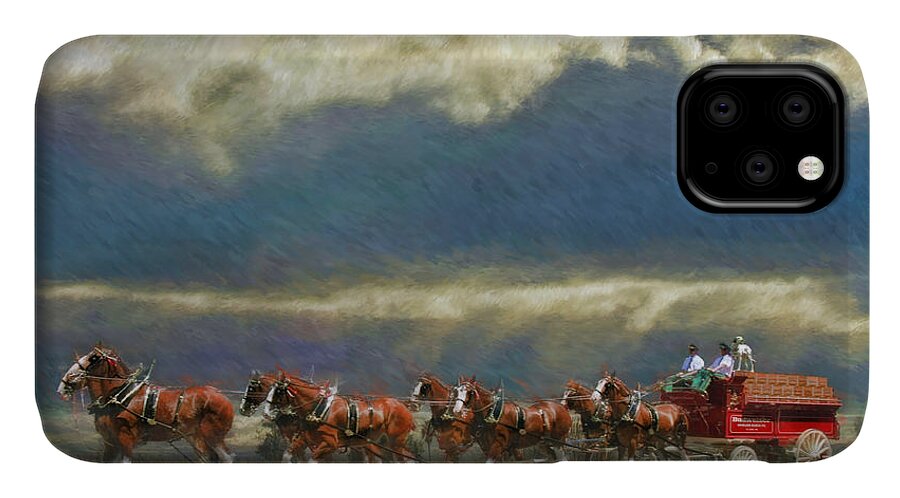 Budweiser Clydesdale iPhone 11 Case featuring the photograph Budweiser Clydesdale Paint 2 by Blake Richards