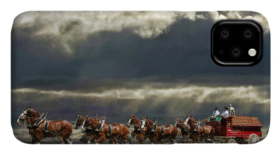Budweiser Clydesdales iPhone 11 Case featuring the photograph Budweiser Clydesdales by Blake Richards