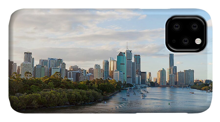 Photography iPhone 11 Case featuring the photograph Buildings At The Waterfront, Brisbane by Panoramic Images