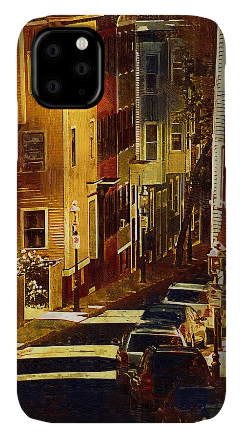 Street-scene iPhone 11 Case featuring the painting Bunker Hill by Kirt Tisdale