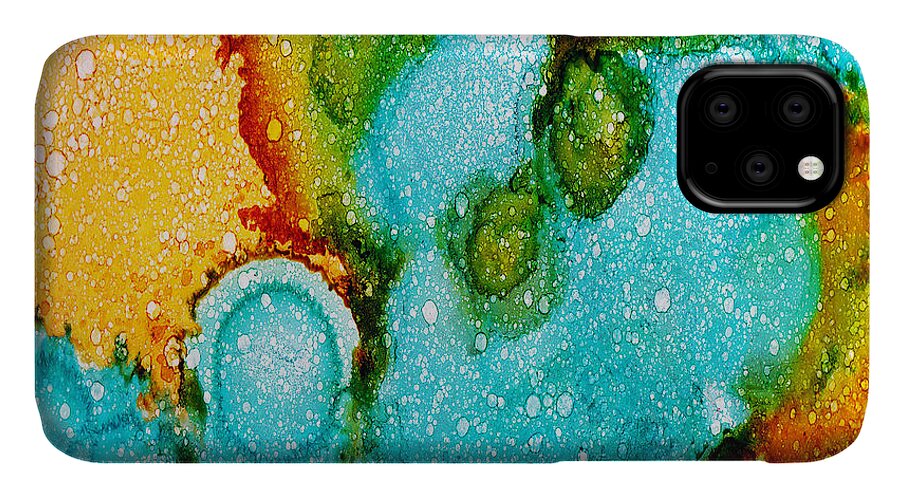 Tropical iPhone 11 Case featuring the painting Calm by Angela Treat Lyon