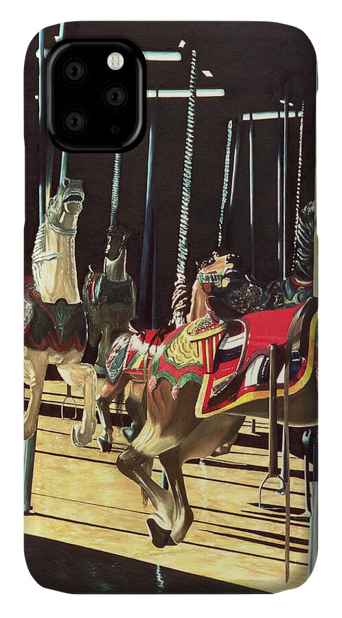 Merry Go Round iPhone 11 Case featuring the painting Carousel by Anthony Butera