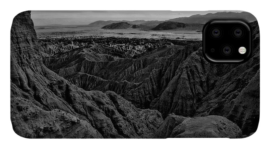 iPhone 11 Case featuring the photograph Carrizo Badlands BW Nov 2013 by Jeremy McKay