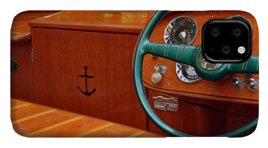 Classic Boat iPhone 11 Case featuring the photograph Chris Craft Cockpit by Michelle Calkins