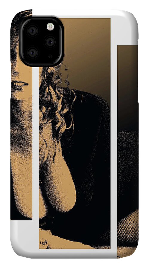 Pornstar iPhone 11 Case featuring the digital art Christy Canyon in Copper by Dale Loos Jr