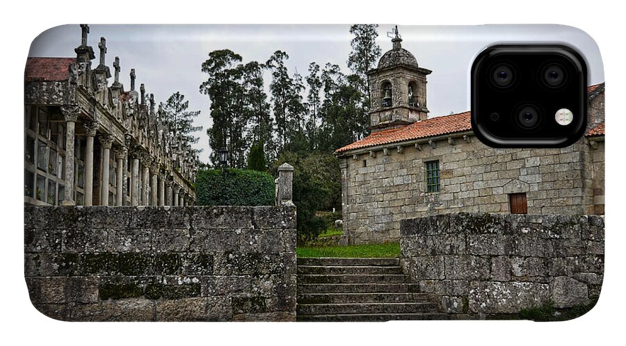 Cemetery iPhone 11 Case featuring the photograph Church And Cemetery In A Small Village In Galicia by RicardMN Photography