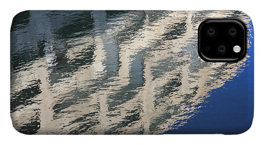 City Reflections Abstract Reflected Building Water Ripple iPhone 11 Case featuring the photograph City Reflections by Julia Gavin