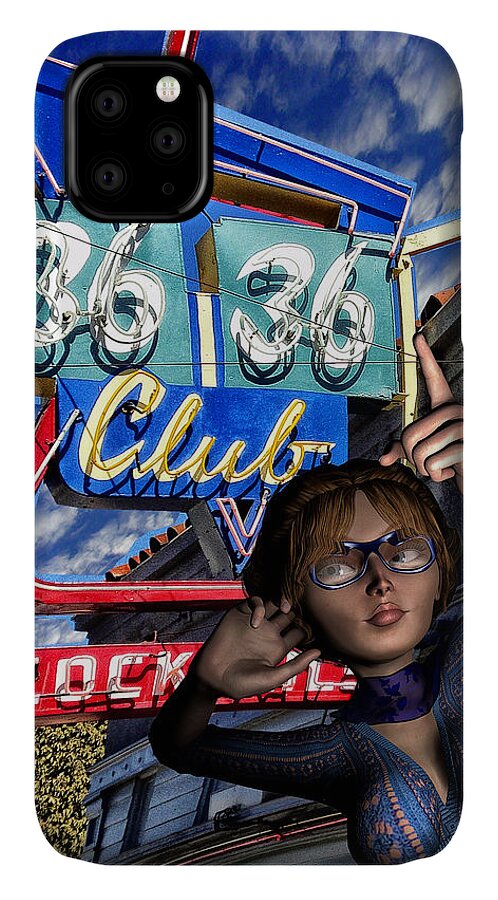 Club 36 iPhone 11 Case featuring the digital art Club 36 by Bob Winberry