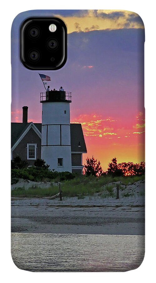 Cocktail iPhone 11 Case featuring the photograph Cocktail Hour at Sandy Neck Lighthouse by Charles Harden