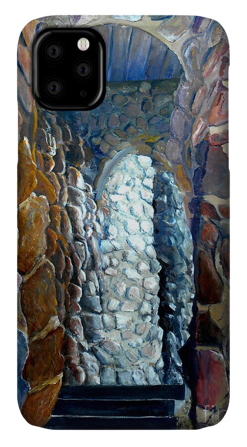 Art iPhone 11 Case featuring the painting Colorado Rock Castle by Lenora De Lude