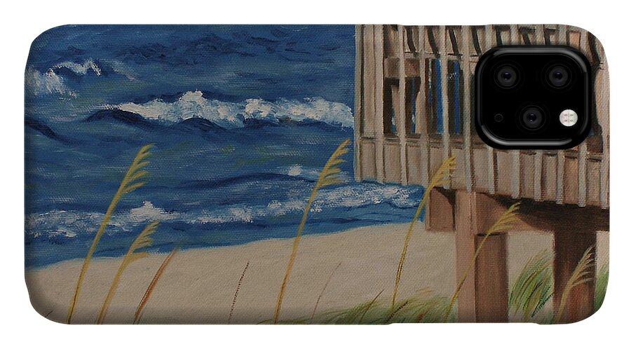 Coastal iPhone 11 Case featuring the painting Colors on the Breeze by Jill Ciccone Pike