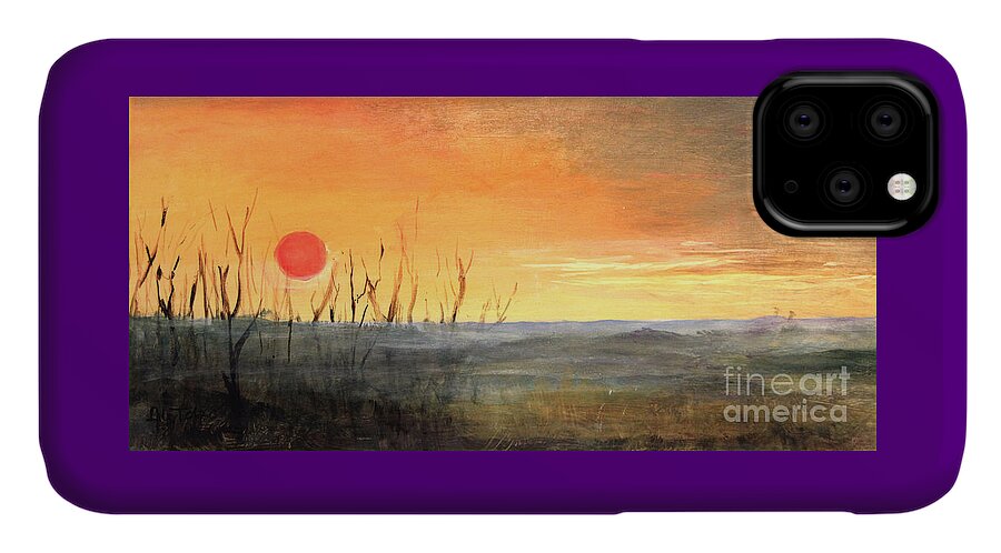 Illinois iPhone 11 Case featuring the painting Country Sunset Jo Daviess by Art By Tolpo Collection