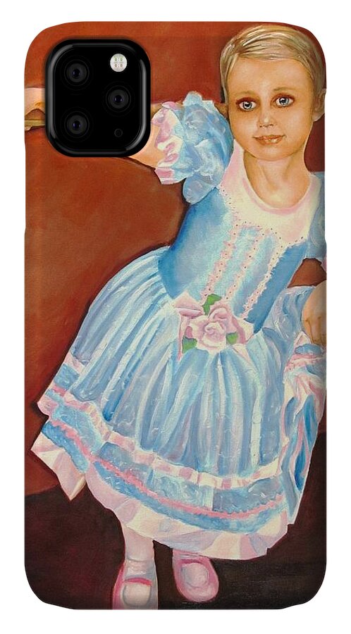 Diva iPhone 11 Case featuring the painting Dainty Diva by Carol Allen Anfinsen
