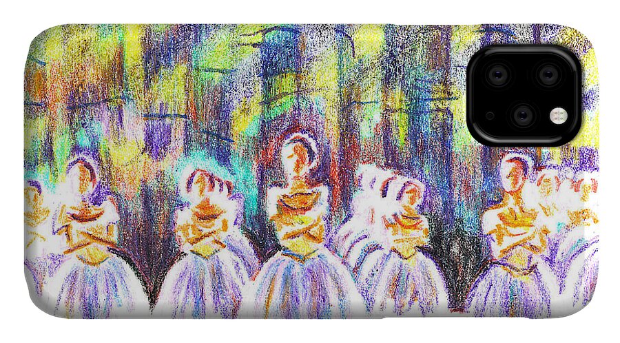 Kipdevore iPhone 11 Case featuring the painting Dancers in the Forest by Kip DeVore