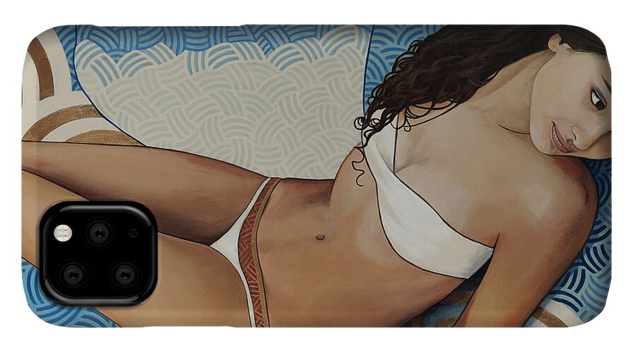 Female iPhone 11 Case featuring the painting Daniela de la Ossa by Nathan Miller